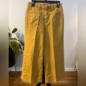 Mustard Flare Wide Leg Jeans